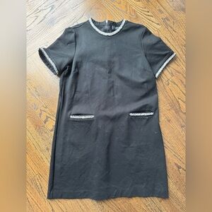 Ted Baker Black Dress with Silver and Gold Trim